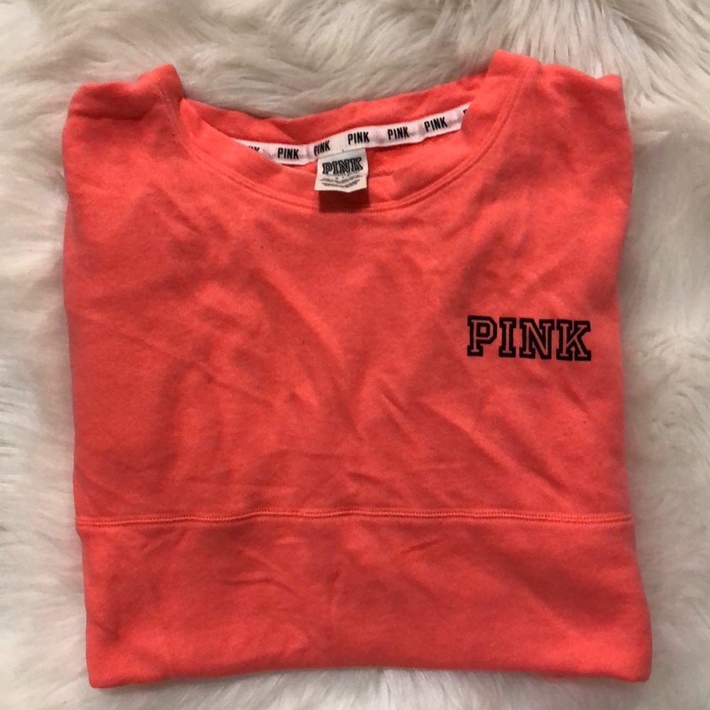 PINK neon pink Victoria Secret crewneck sweatshirt